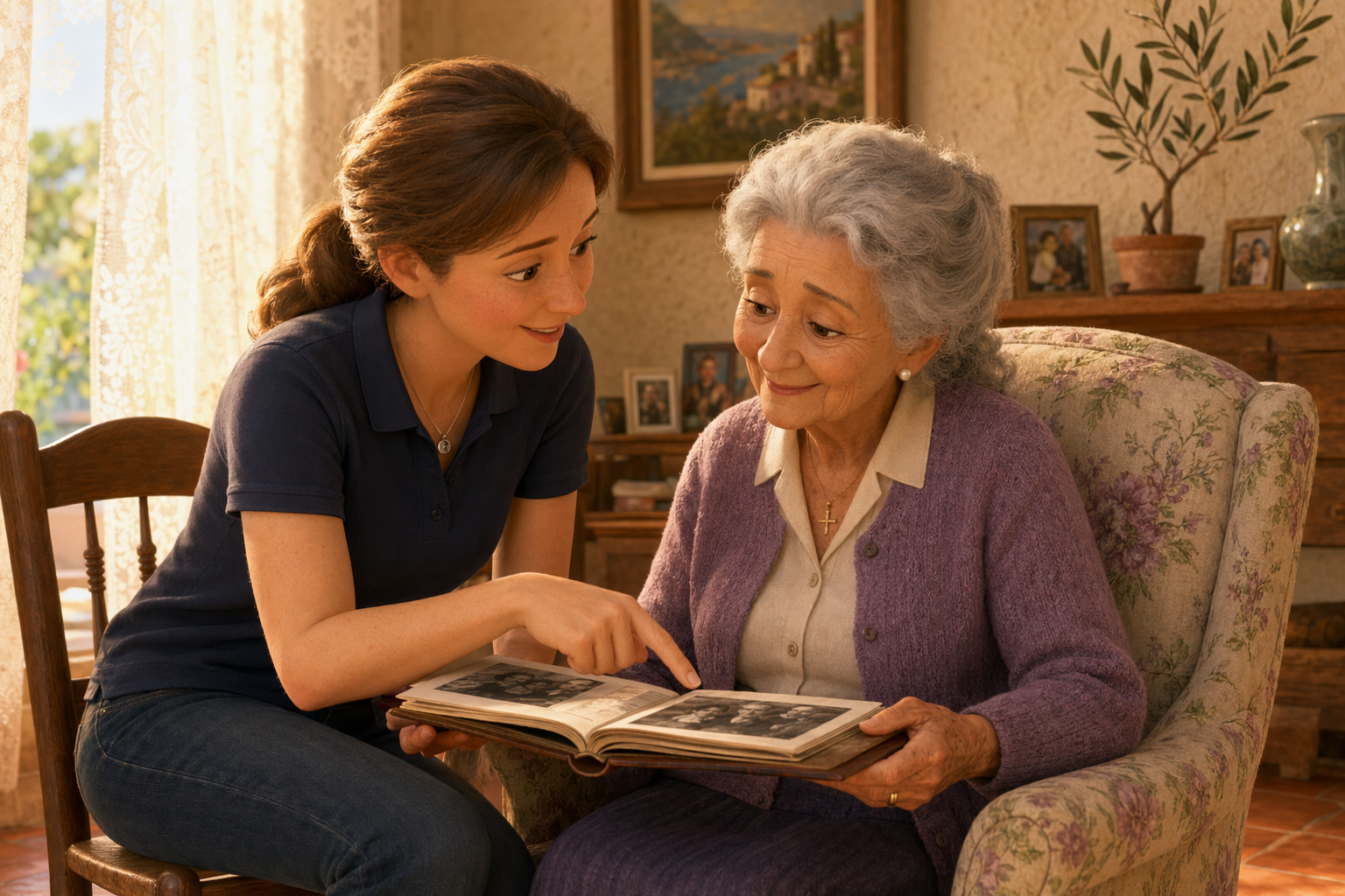 Aide à domicile avec personne accompagnée